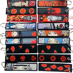 Anime Character Cool Key Tag Embroidery Key Fobs For Motorcycles Cars Bag Backpack Keychain Fashion Key Ring Souvenir Gifts
