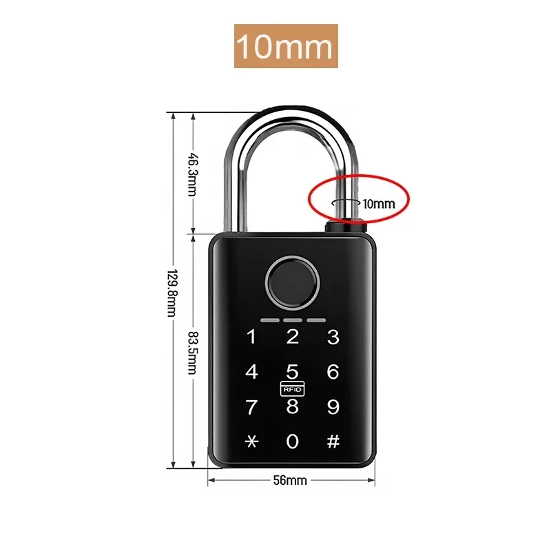 Tuya Smart Deurslot Vingerafdrukhangslot Wachtwoord APP Kaart Sleutel Ontgrendelen 7mm 10mm Smart Hangslot Waterdicht Elektronisch Slot
