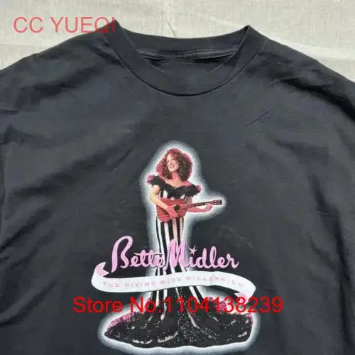 Vtg Bette Midler In Tour T Shirt Cotton Black Full Size AS025 long or short sleeves