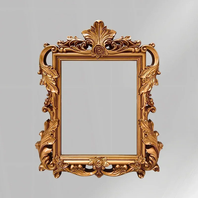 

NEW European retro makeup bathroom mirror porch wall mirror princess style photography shooting decorative selfie mirror