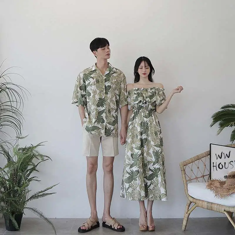 Vestido de Praia da Mesma Cor para Casal, Moda de Verão para Fotógrafos de Viagem, Roupa Feminina com Proteção UV para Lazer Casual