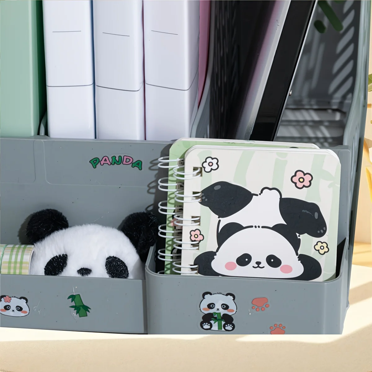 Thickened Bookshelf Desktop Study Book Stand A4 Folder Organizer Storage Box Four-Section Office Supplies File Box Archive