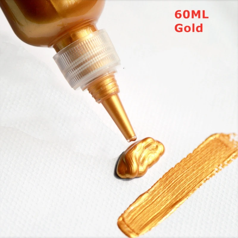 DIY 60ml Acrylic Paint Metallic Gold Silver Copper For Epoxy Resin Jewelry Making Plaster Doll Handmade Colorant Pigment