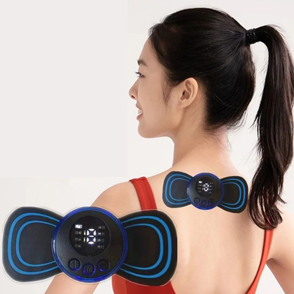 EMS Intelligent Mini Charging Portable Electric Neck Massager Shoulder and Neck Pulse Therapy Instrument Cervical Massage Patch