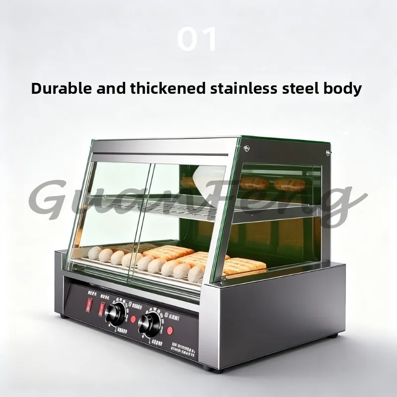 Electric Commercial Hot Dog Roller Machine, Sausage Grilling Grill for Restaurant & Food Stall