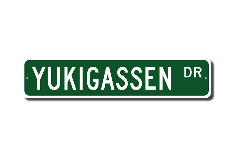 Yukigassen, Yukigassen Sign, Yukigassen Participant Gift, Yukigassen Fan, Japanese snowball fight, Custom Street Sign, Quality M