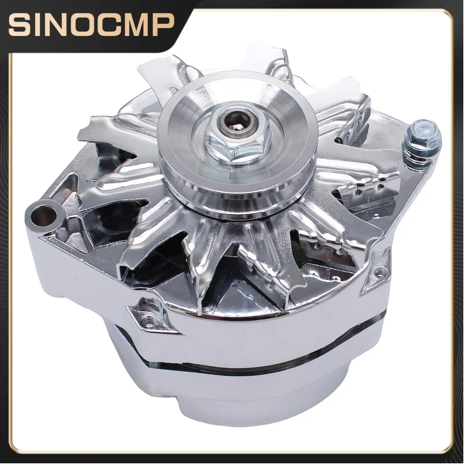 110Amp Chrome Alternator FOR GM 305 350 BBC SBC ADR0335-C V1 Pulley