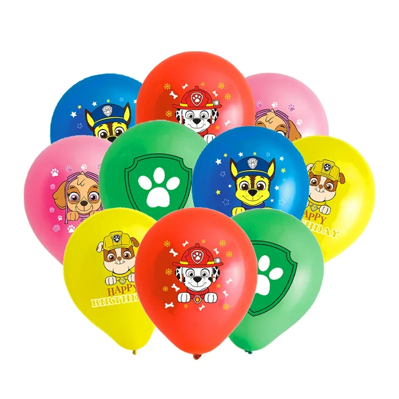 10pcs 12inch Pawed Patrol Solid Color Latex Balloon Children's Happy Birthday Party Decoration Baby Shower Globos Balloon Toy