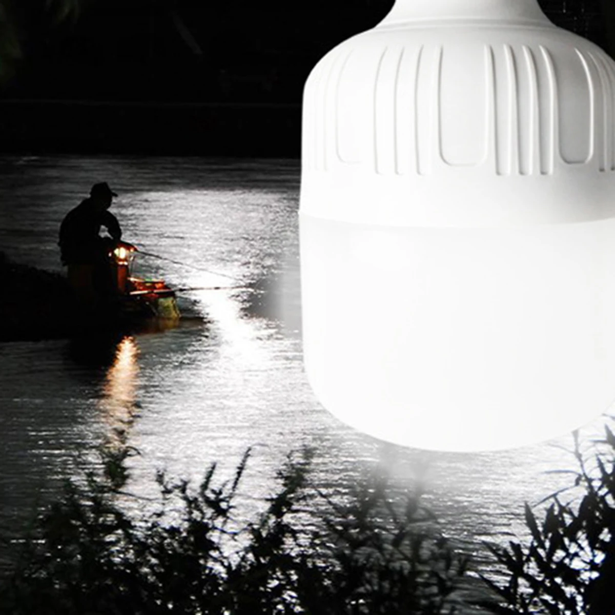 

1pc Portable USB Rechargeable LED Bulb Waterproof Camping Lights Stainless Steel Hook Outdoor Hiking Lantern Emergency Lighting