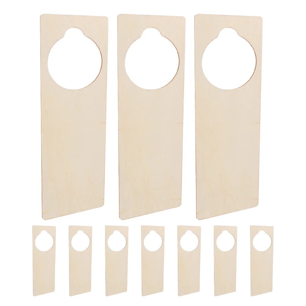 

10Pcs Blank Wooden Door Handle Plaques Unfinished Door Knob Hangers DIY Crafts Painting Home Hotel Office Decoration