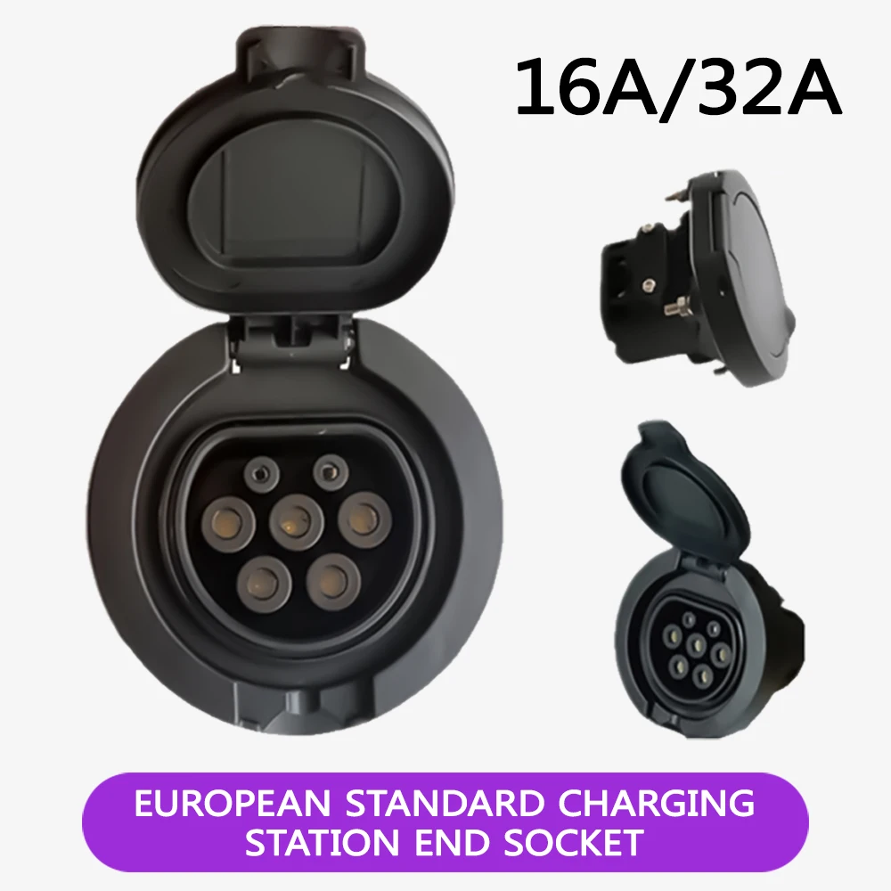 IEC 62196-2 Type 2 Socket 32A Electric Vehicles AC Charging Socket Type2 Single Phase 240V CE Approved