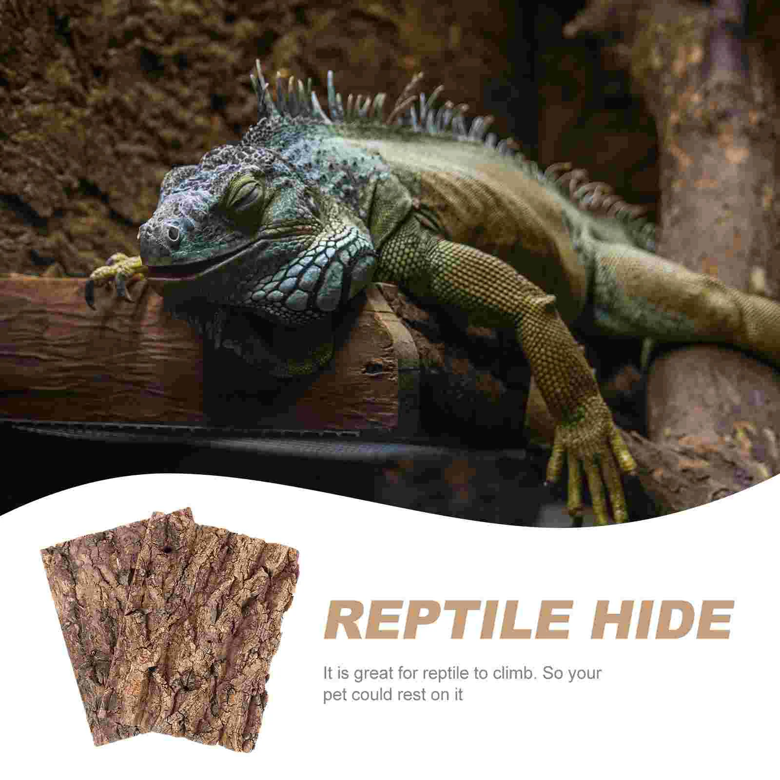 2 Pcs Bark Decoration Coffee Color Reptile Tree Snake Hide Terrarium Box Turtle Basking Platform