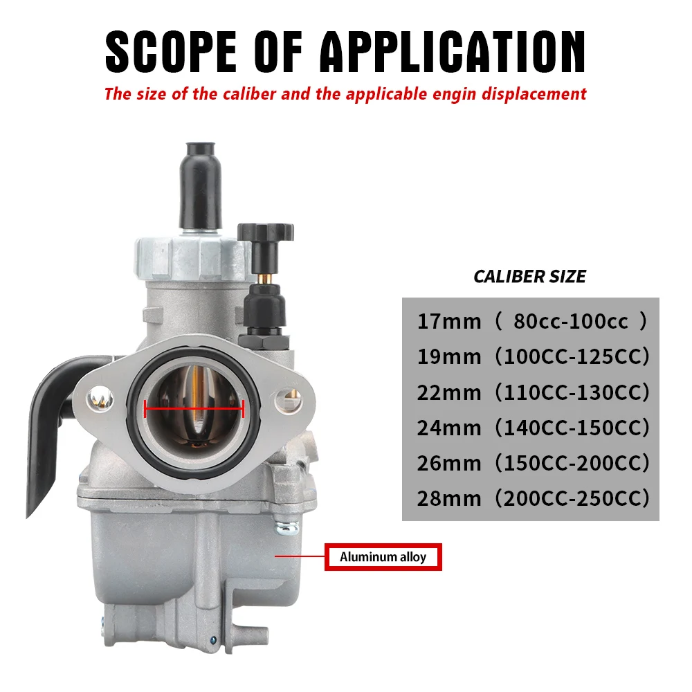 NIBBI 2T 4T Carburetor PE19/22/24/26/28mm Flange Motorcycle Engine with Carb Jets for YAMAHA Kawasaki SUZUKI Pit Dirt Bike