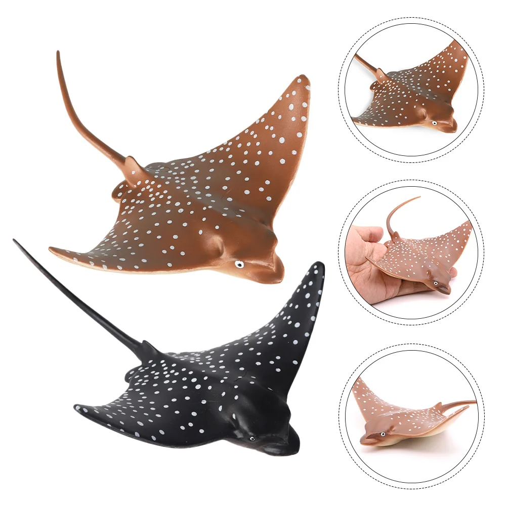 2 Pcs Ornaments Tots Toys Sea Animal Model Aquarium Adornments Decoration Fish Tank Plastic Baby Child