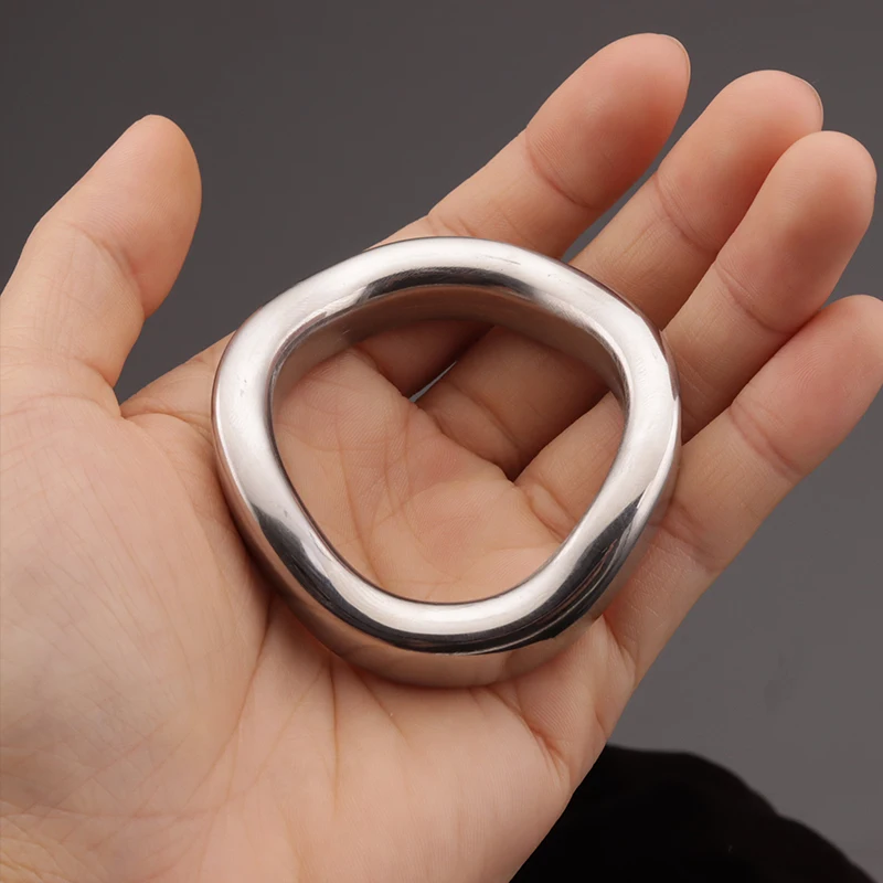 4 Size Curve Penis Cock Ring Bondage Lock Cockring Heavy Duty Male Metal Ball Scrotum Stretcher Delay Ejaculation Sex Toys Shop