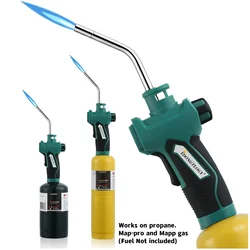 Propane Torch Gas Burner Mapp Welding Torch Flame Brazing Gun CGA600 BBQ Heating Quenching HVAC Plumbing Soldering Blowtorch