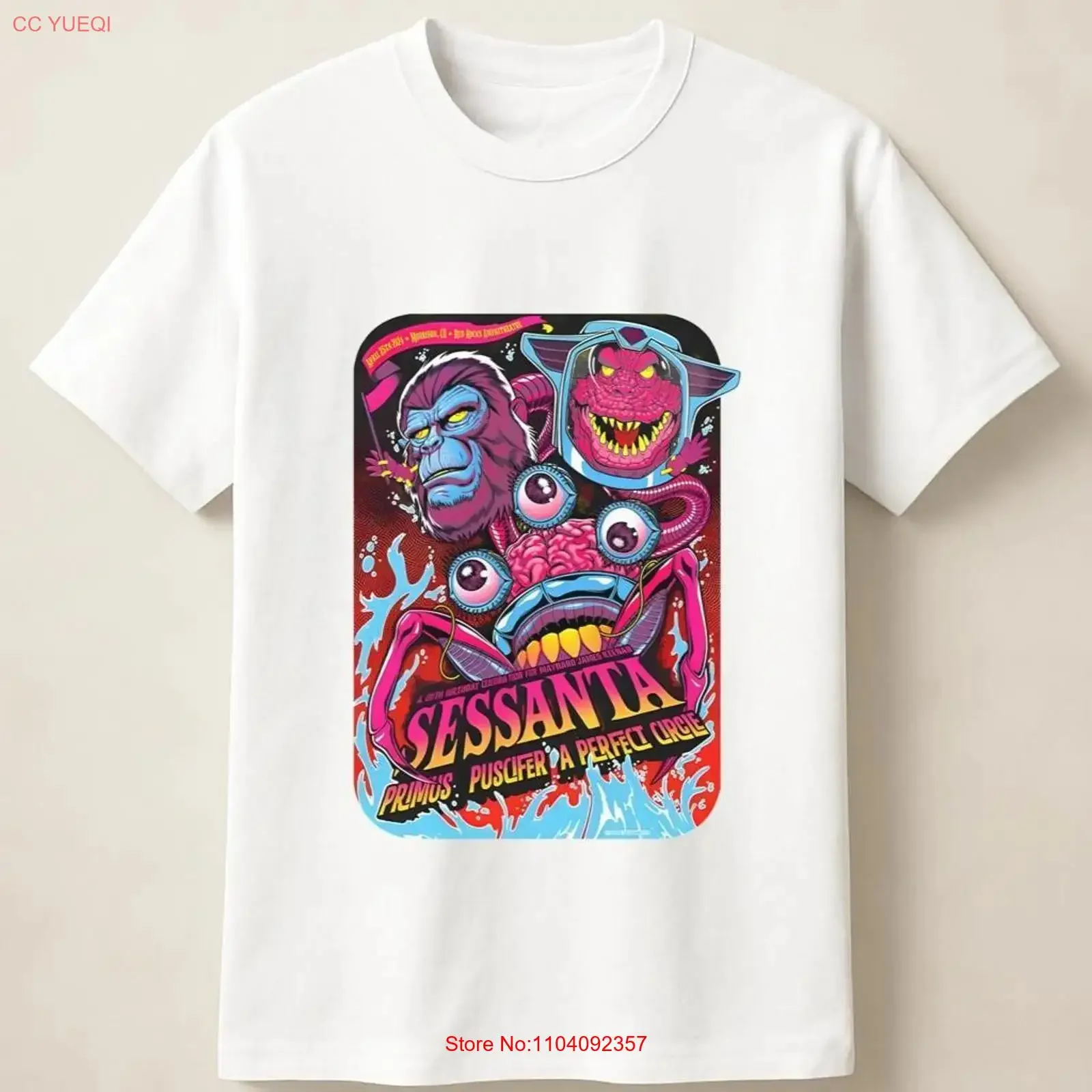 Sessanta Tour Primus Puscifer A Perfect Circle Bold Colorful T Shirt vintage Washed Stretched graphic Breathable Soft fashion