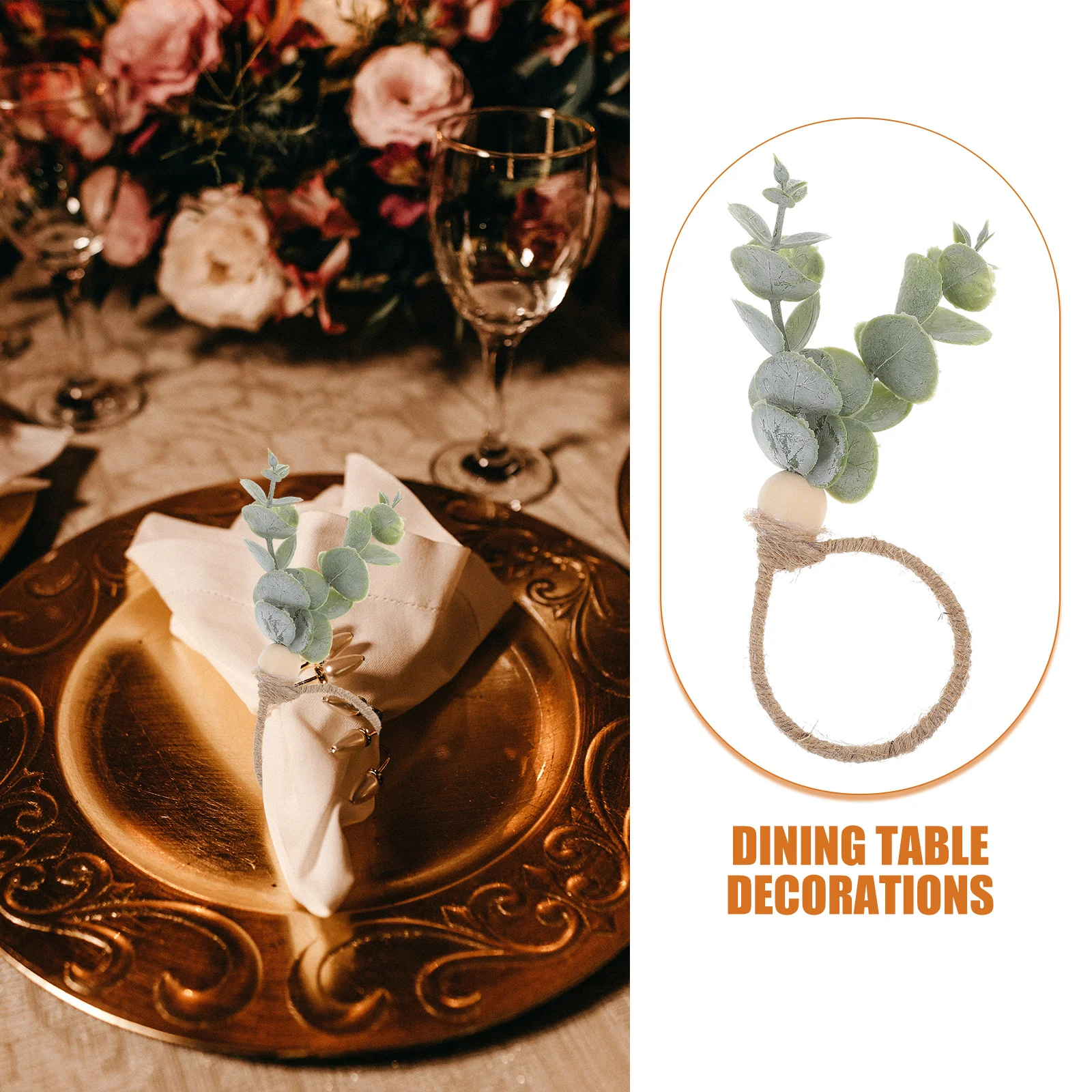 

Reusable Napkin Rings Set of 4 Rustic Leaf Design Serviette Ring for Thanksgiving Christmas Birthday Decorative Tableware Home