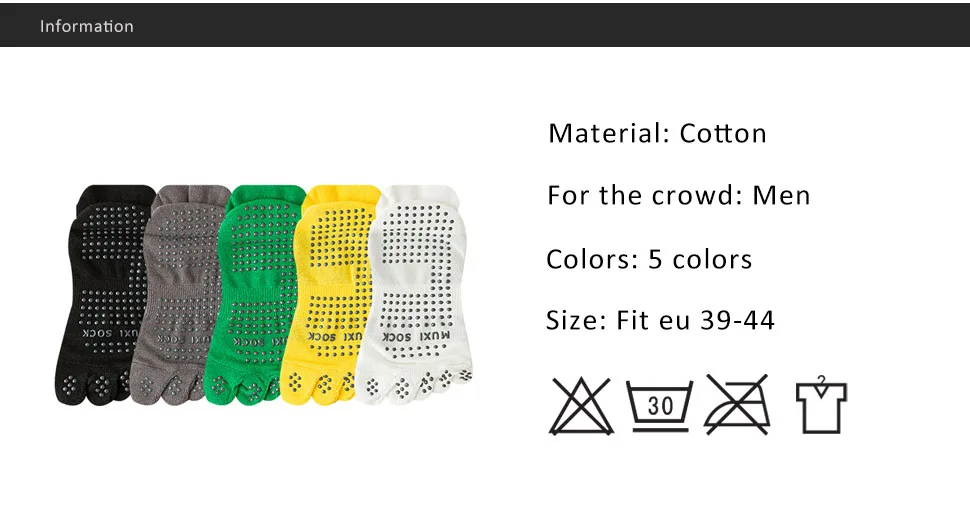 Yoga Pilates Fünf-Finger-Socken Knöchel Männer Baumwolle Dispense Rutschfestes Netz Solide Einfache Kompression Sportlich, Sport Boot Zehensocken – Detail 1