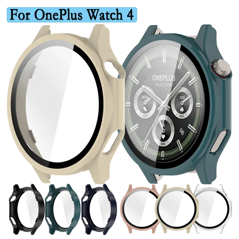 For OnePlus Watch 4 /For OPPO Watch X3 Shell 2-in-1 Watch Case With Tempered Glass PC Hard Case Cover With Screen Protector Film