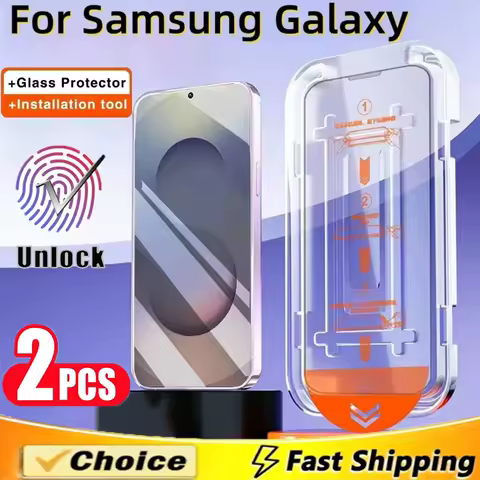 2Pcs Oleophobic Coating Tempered Glass for Samsung Galaxy S25 S21 S22 S23 S24 Ultra Plus Installation Dust Free Screen Protector