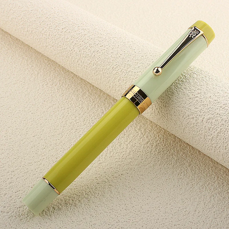 Imagem -02 - Jinhao Green Lime Resina Caneta-tinteiro Luxo Executivo Pen ef f m Fine Nib Escritório Escola Escrita Suprimentos Papelaria 100