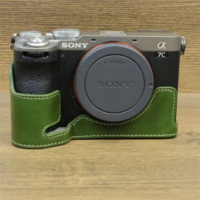 For Alpha 7C II Camera Sony A7CII A7CM2 A7C Mark II  PU Leather Half Base Case Cover Protector Shell