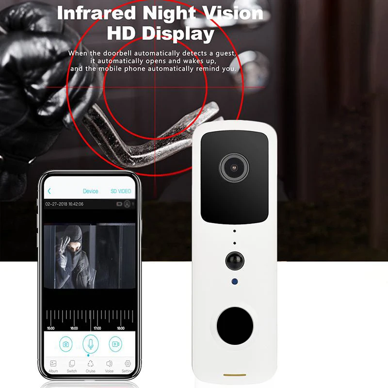 Tuya 1080P 2MP WiFi Video Doorbell Night Vision Security Camera Doorbell Smart Life Home Outdoor Smart Wireless Doorbell
