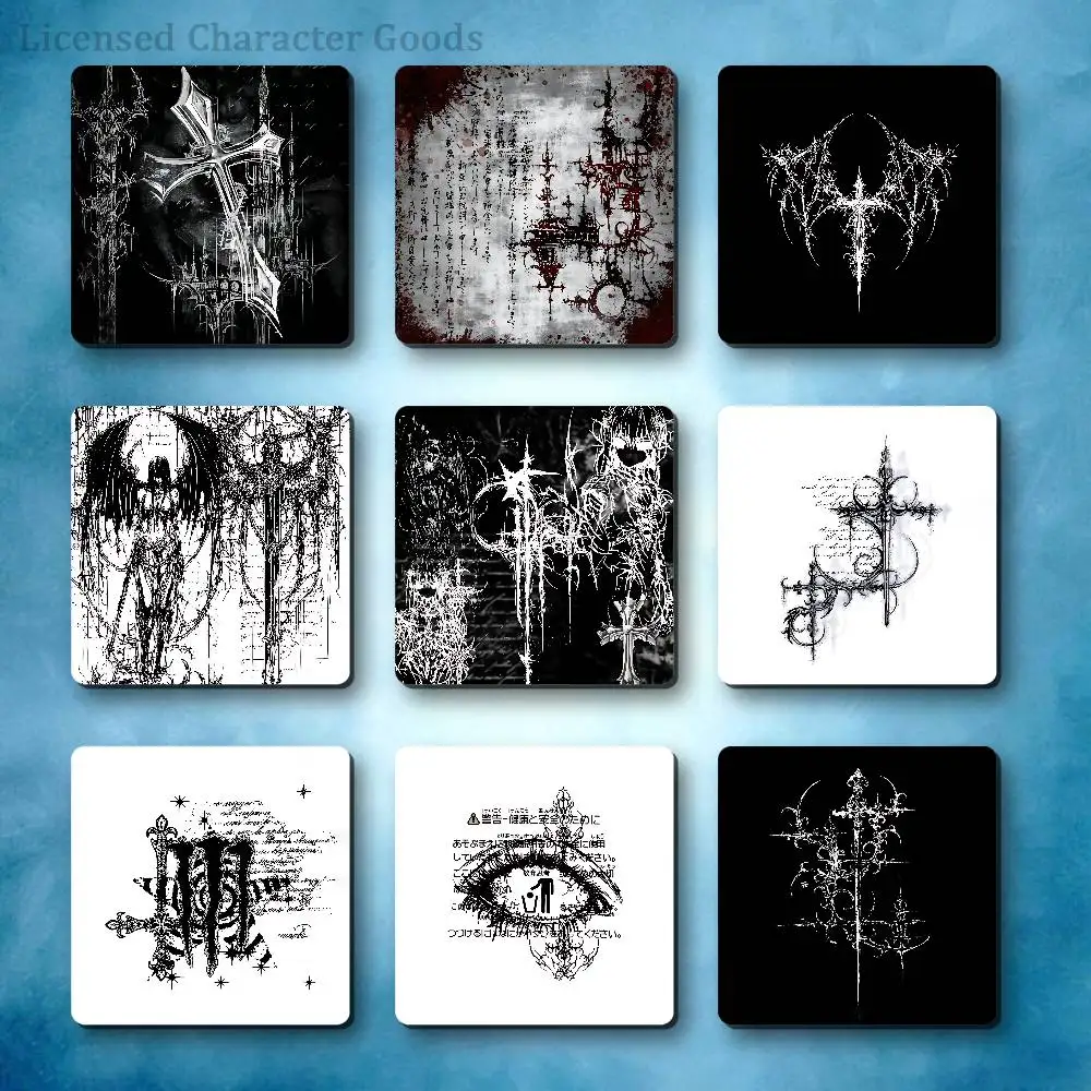 Gothic Cyber Sigil Cross Magnetic Refrigerator Sticker Smooth Clear Ink Print Metal Door Dorm Apartment Decor 55x55mm