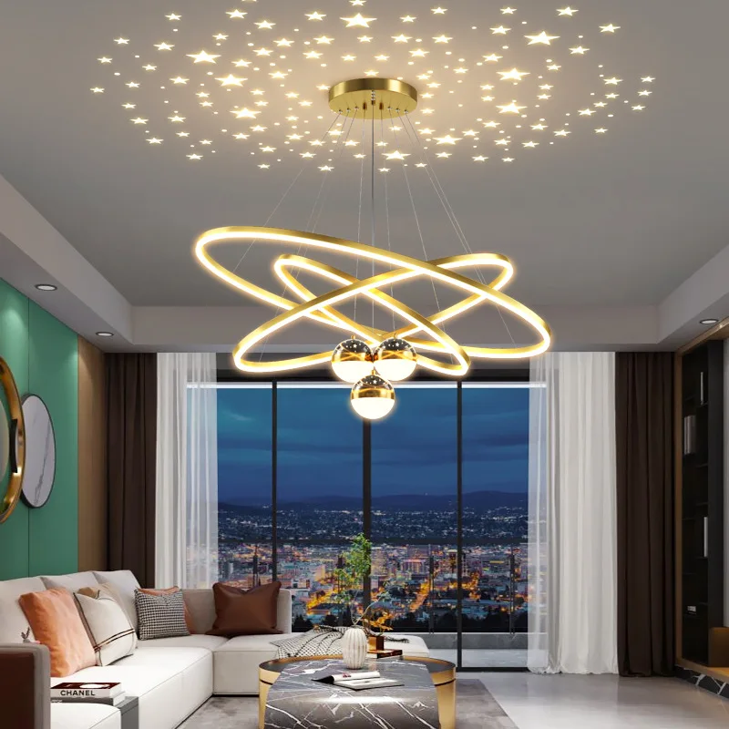 

Nordic LED Chandelier Lighting Net Red Living Room Pendant Lamp Simple Hanging Lamp Modern Bedroom Restaurant Home Pendant Light