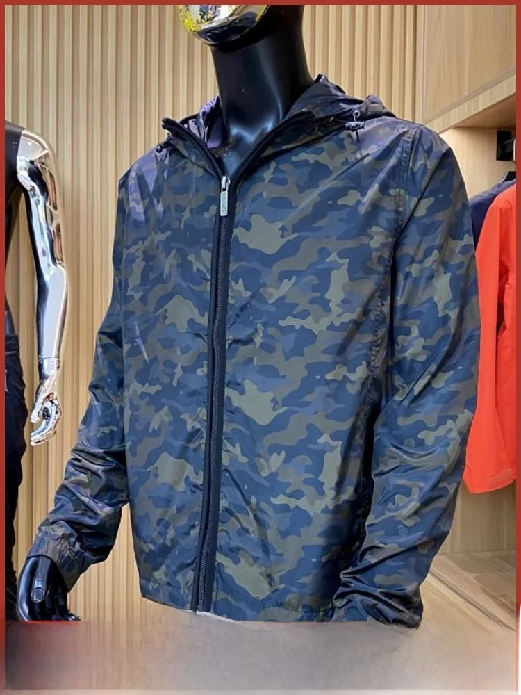

Dean High Street Легкая ветрозащитная водонепроницаемая дышащая мужская уличная камуфляжная куртка на молнии с капюшоном Модная весенняя Au...