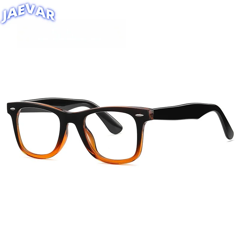 

JAEVAR Retro Plate Anti-blue Light Men's Eyeglass Frame Full Frame Square Optical Prescription Glasses Frame For Women 2102