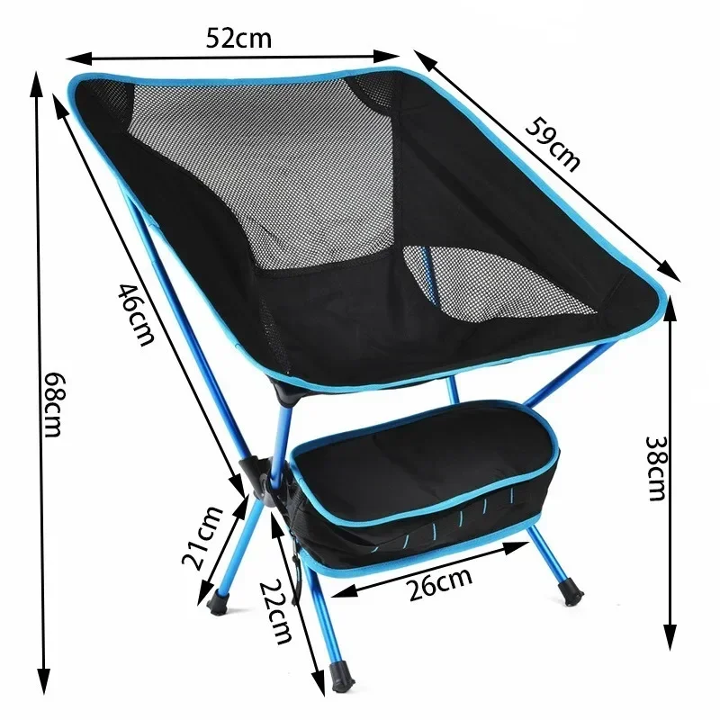 Camping Folding Chair Outdoor Moon Chair Lightweight Aluminum Alloy Folding Chair Camping Portable Lazy Back Chair