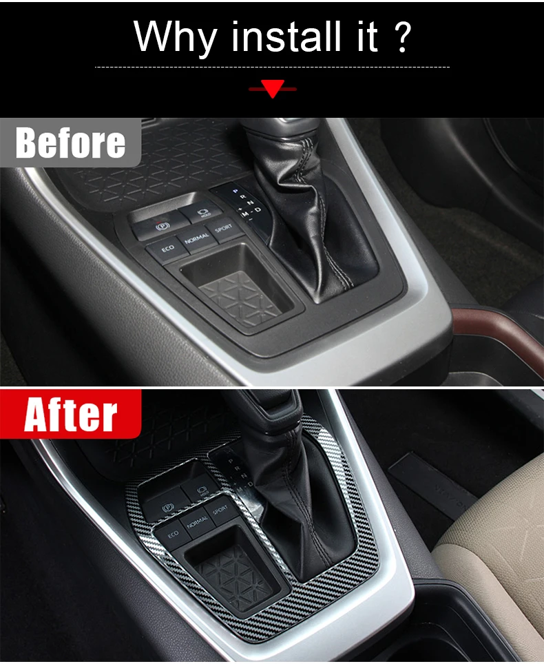 Für Toyota RAV4 XA50 2019 2020 2021 2022 2023 2024 2025 Hybrid Edelstahl Auto Schalthebelblende Rahmenverkleidung Abdeckung Aufkleber Zubehör – Detail 3