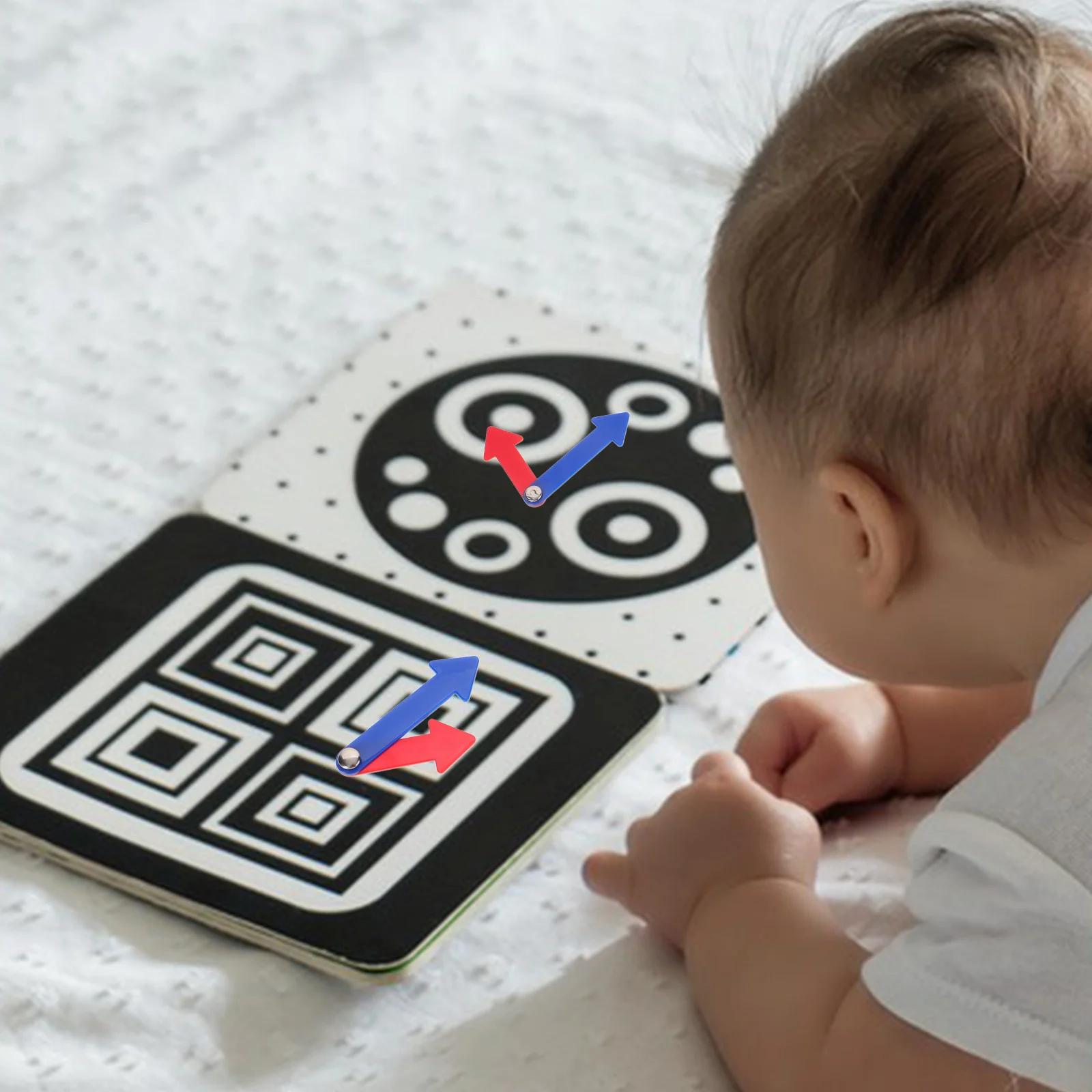 

10Sets Education Clock Hands Plastic Red Blue Rotatable Time Telling Props for Kids Learning DIY Clock Making Supplies