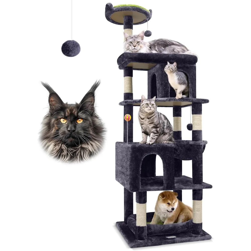 

Cat Tree Sturdy 72in Maine Coon for Large Cats 20 Lbs+ Heavy Duty Cat Tower for Adult Biggest Cats With 6 Scratching Posts Trees