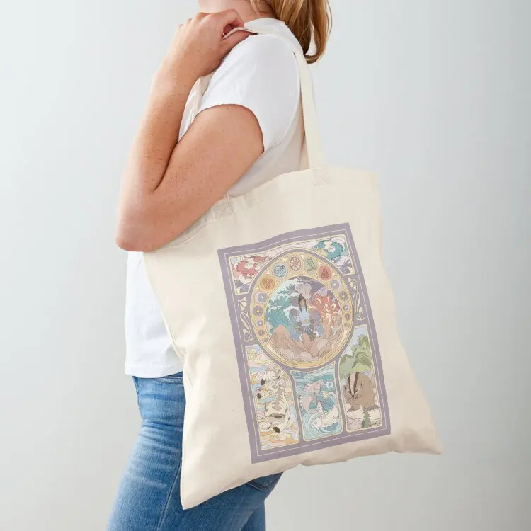 

Avatar Korra and Original Benders, Art Nouveau Tote Bag canvas tote tote bag men cloth bag woman eco folding