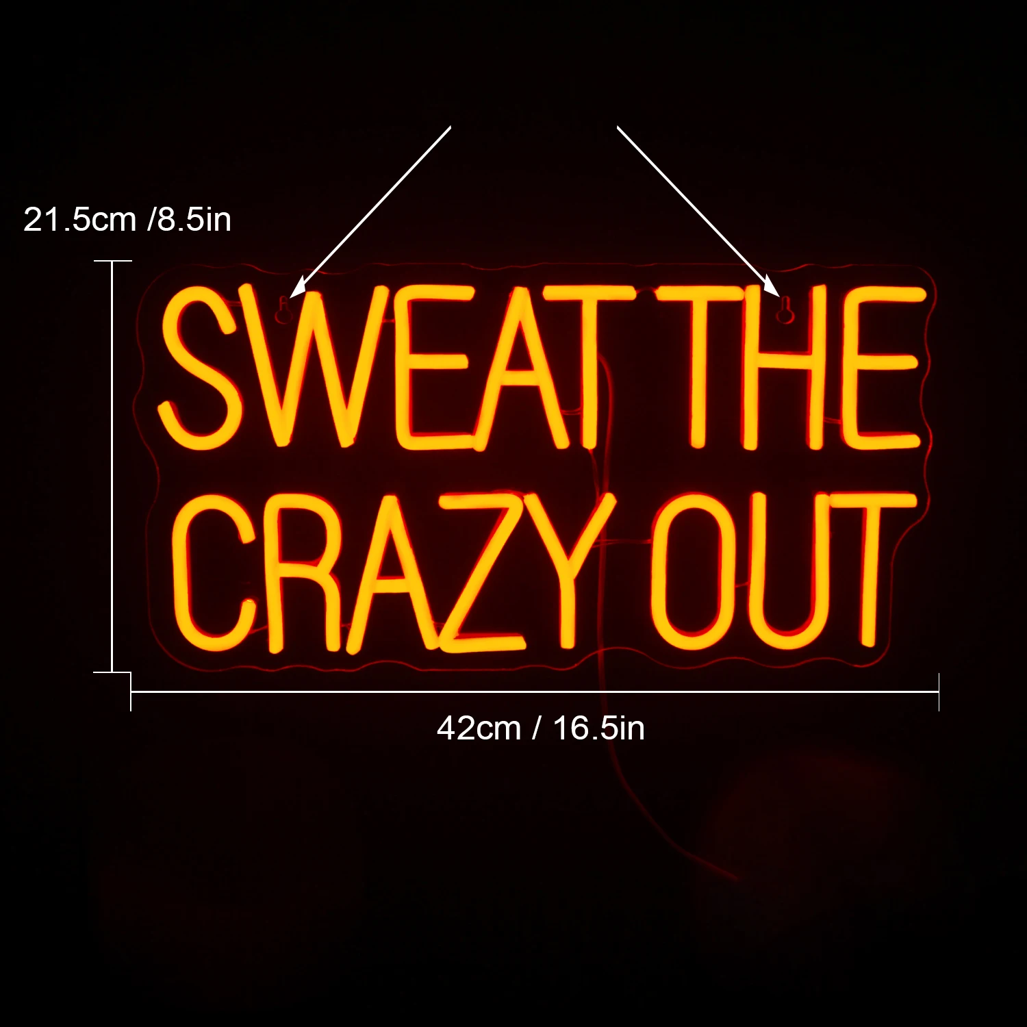 Sweat The Crazy Out letrero de neón LED para decoración de pared de habitación, luces de neón alimentadas por USB para pared de gimnasio, decoración de sala de juegos deportivos para adolescentes y niñas