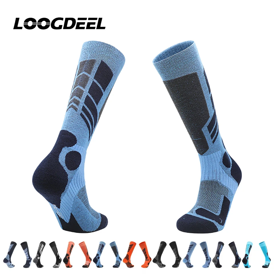 Loogdeel 1 Pair Winter Professional Thickened Ski Socks Warm Ski Socks Hiking Socks Sweat-absorbent Breathable Terry Bottom Snow