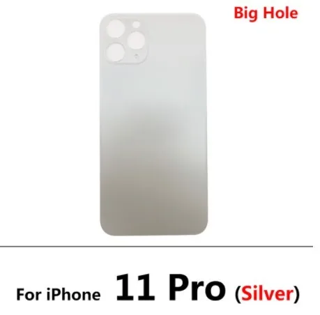 5Pcs，NEW Big Hole Back Rear Door Replacement Housing Case Battery Back Cover Glass with Adhesive For iPhone 11 Pro