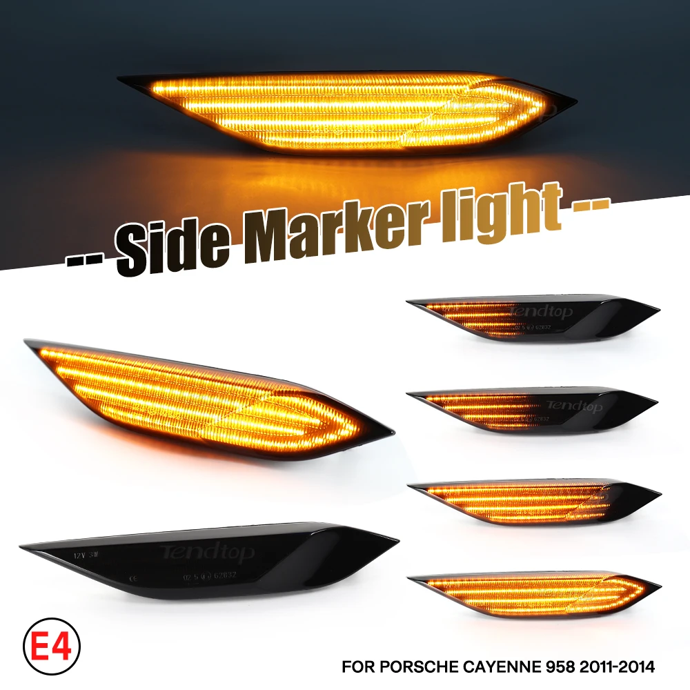 LED Dynamic Turn Signal Repeater Sequential Light Flashing Side Marker Lamp For Porsche Cayenne 958 92A 2010-2014