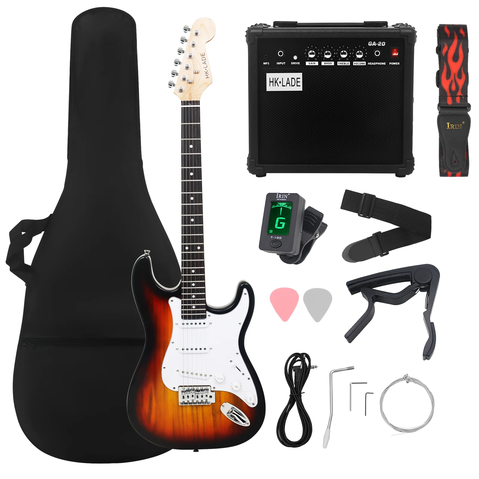 

HK·LADE 6 Strings Electric Guitar 39 Inch 22 Frets Maple Body Rosewood Fingerboard Electric Guitarra With Bag Amp Strap Tuner