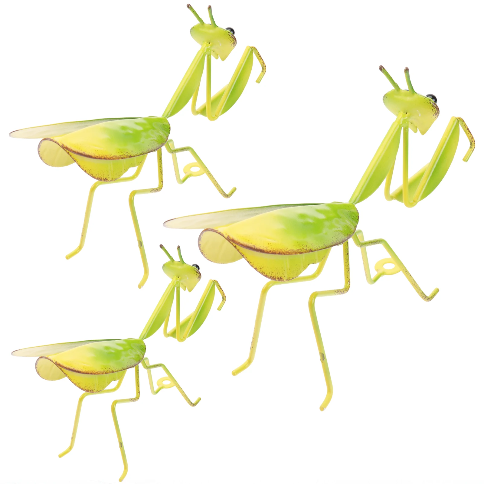 

3 pcs Mantis Ornament Iron Figurine Yard Lawn Decor Garden Adornment Yard Adornment Home Statue Sculpture Outdoor