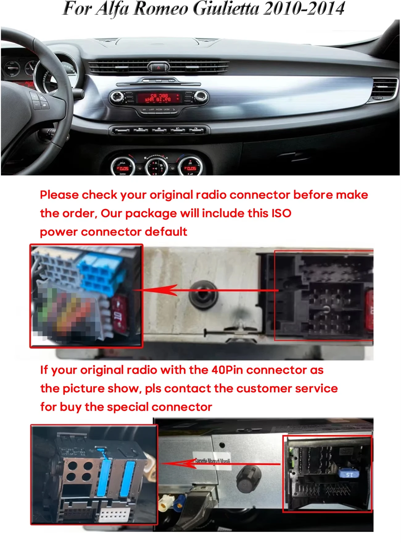 Radio para coche con Carplay y Android para Alfa Romeo Giulietta 2010-2018, reproductor multimedia estéreo, GPS, navegación, DVD, unidad principal, pantalla QLED 2