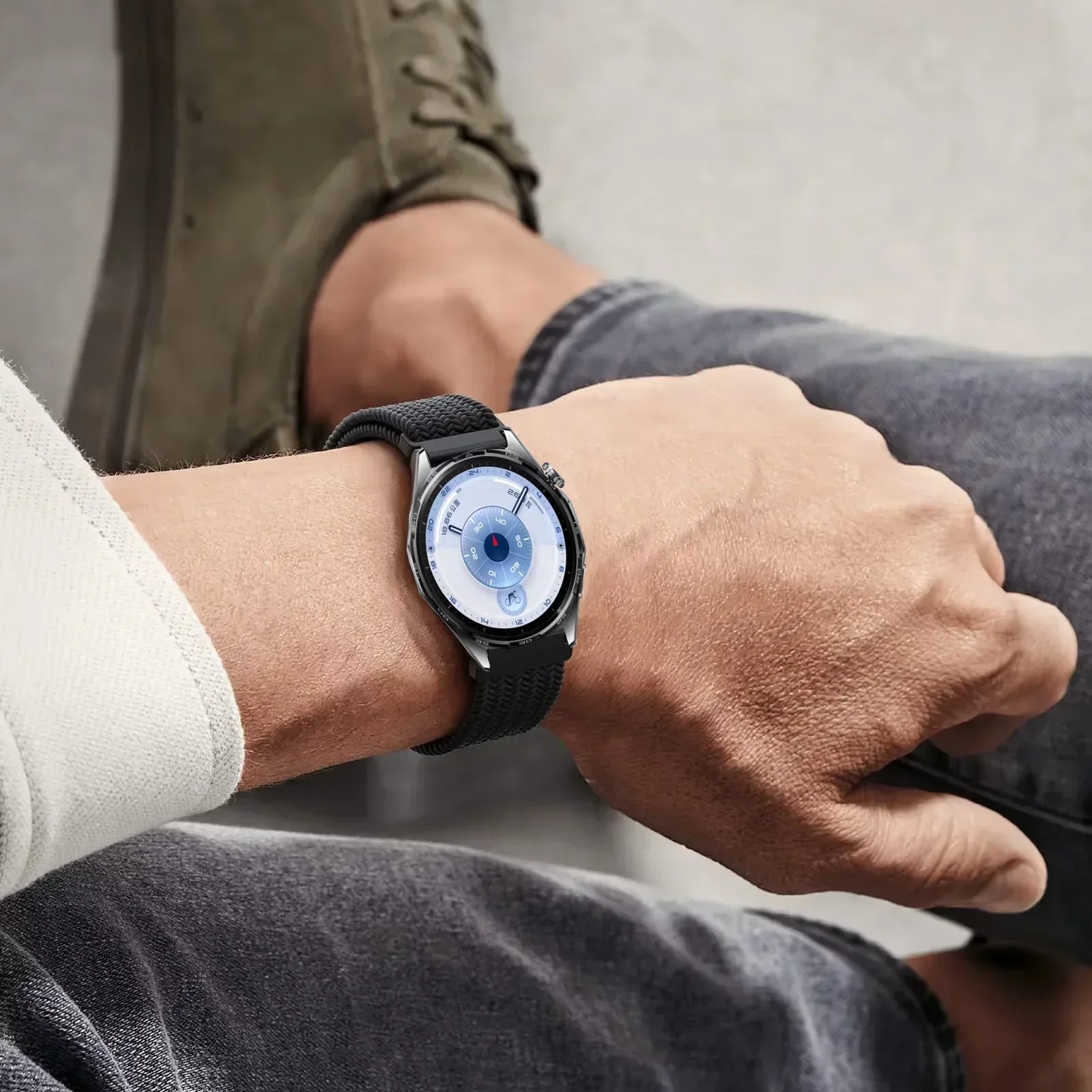 حزام حلقة مضفر من النايلون لساعة هواوي 5/GT6 Pro/GT6/GT5/GT4 46 ملم سوار بإبزيم المظلة لساعة سامسونج جالاكسي 7 6 5 4 #6