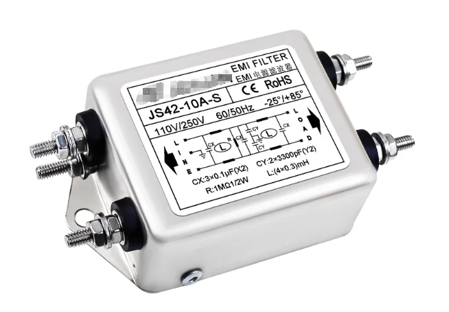 Power filter dual stage bolt JS42-10A-S JS42-20A-S JS42-25A-S 220V purification interference