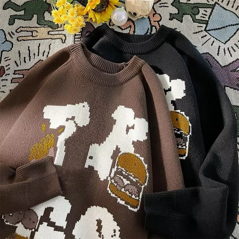 

Мужской осенне-зимний вязаный свитер, модный широкий галстук, Гонконгский сле, ленивая зимняя верхняя одежда, мягкое полиэфирное волокно, застежка-молния