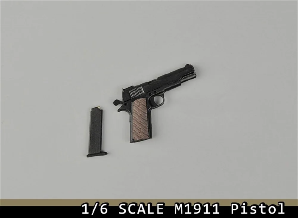 

Big Sales 1/6 Black Pistol M1911 With Clips PVC Material About 4CM Can't Be Fired Model For Action Figure Scene Component