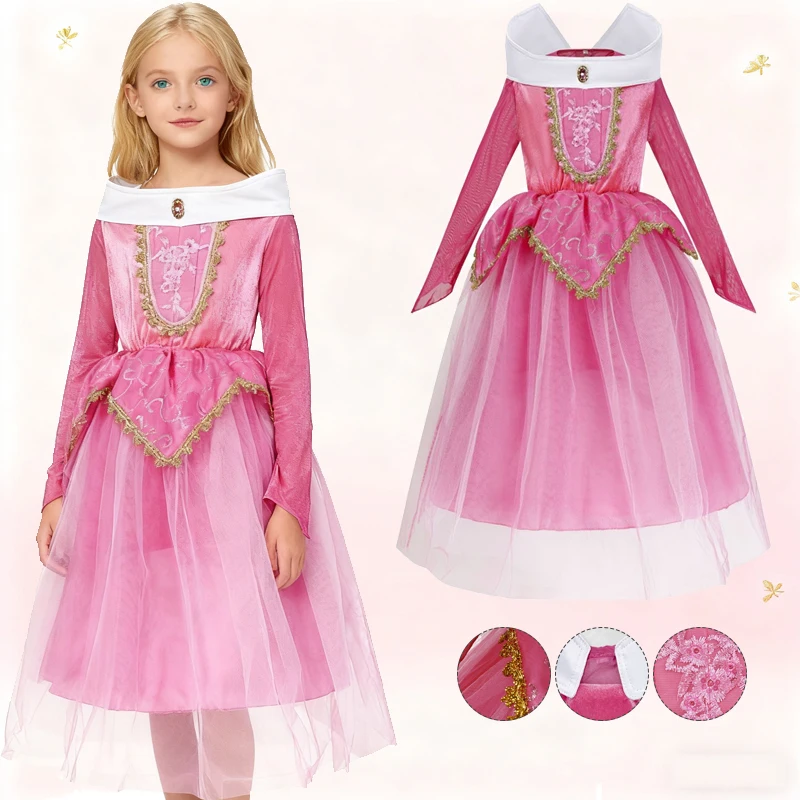 Prinzessin Kleid für Mädchen Kinder Cosplay Kostüme Dornröschen Kostüm Mädchen Karneval Party Outfit Kleidung Geschenk