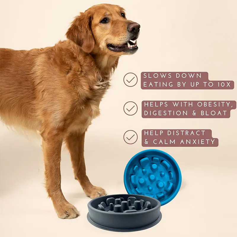 Dog Slow Feeder Non-toxic and odorless silicone pet slow food bowl High and low temperature resistance Non-slip  Slow Food